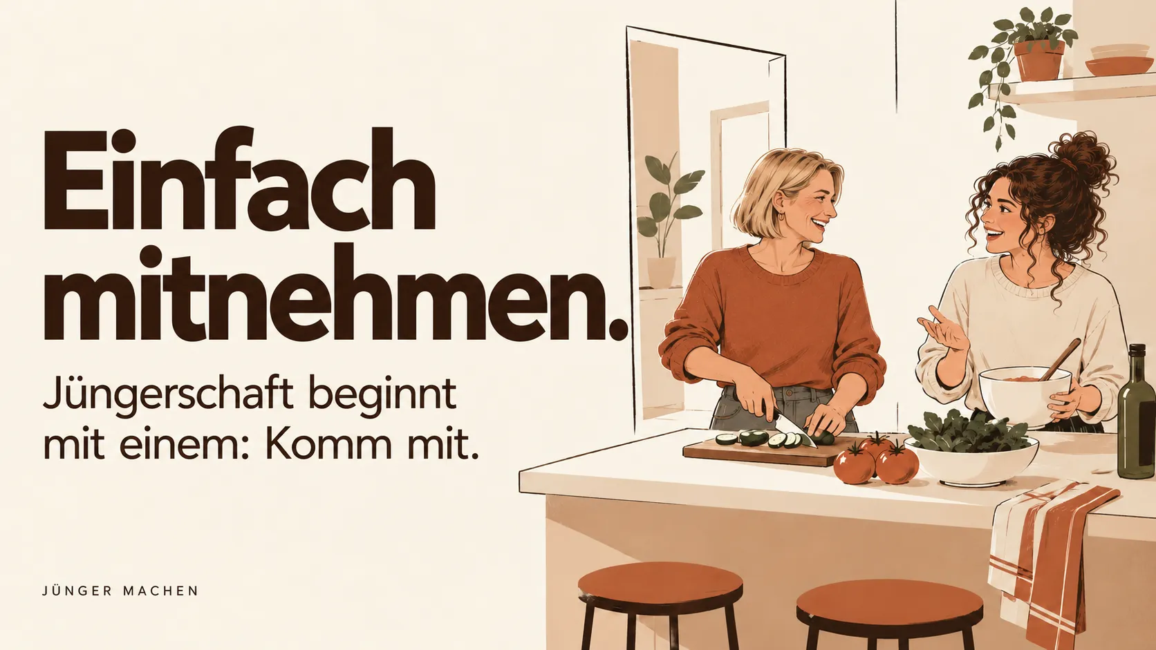 Zwei Freundinnen beim gemeinsamen Kochen